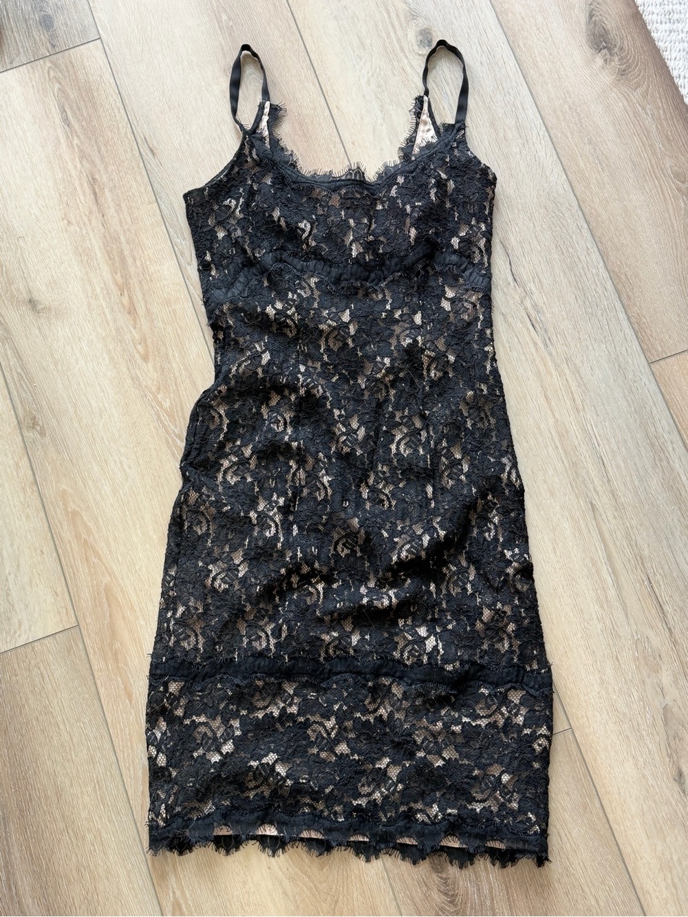 Diane Von Furstenberg Black Lace Mini Dress